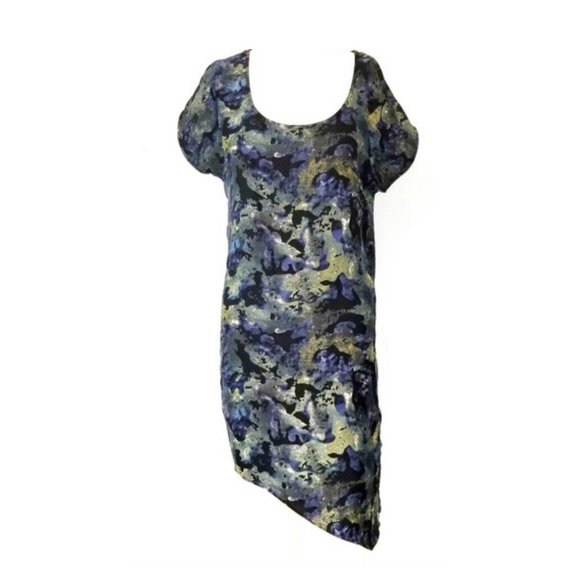 Silence & Noise Urban Outfitters Womens Med Watercolor Floral Asymmetrical Dress - Picture 4 of 10